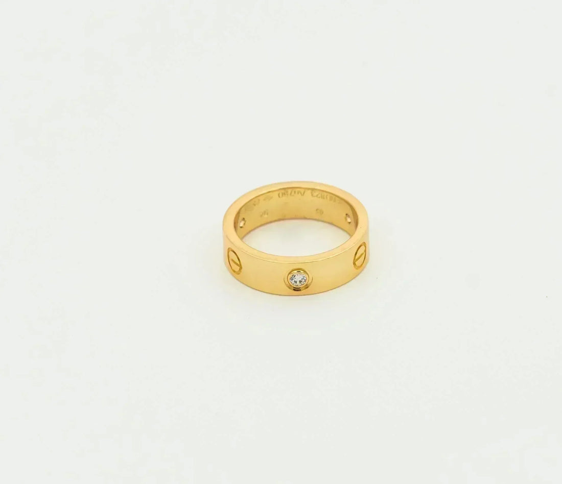 [Avelora Jewelry ]LOVE RING 5.5MM 3 DIAMONDS GOLD