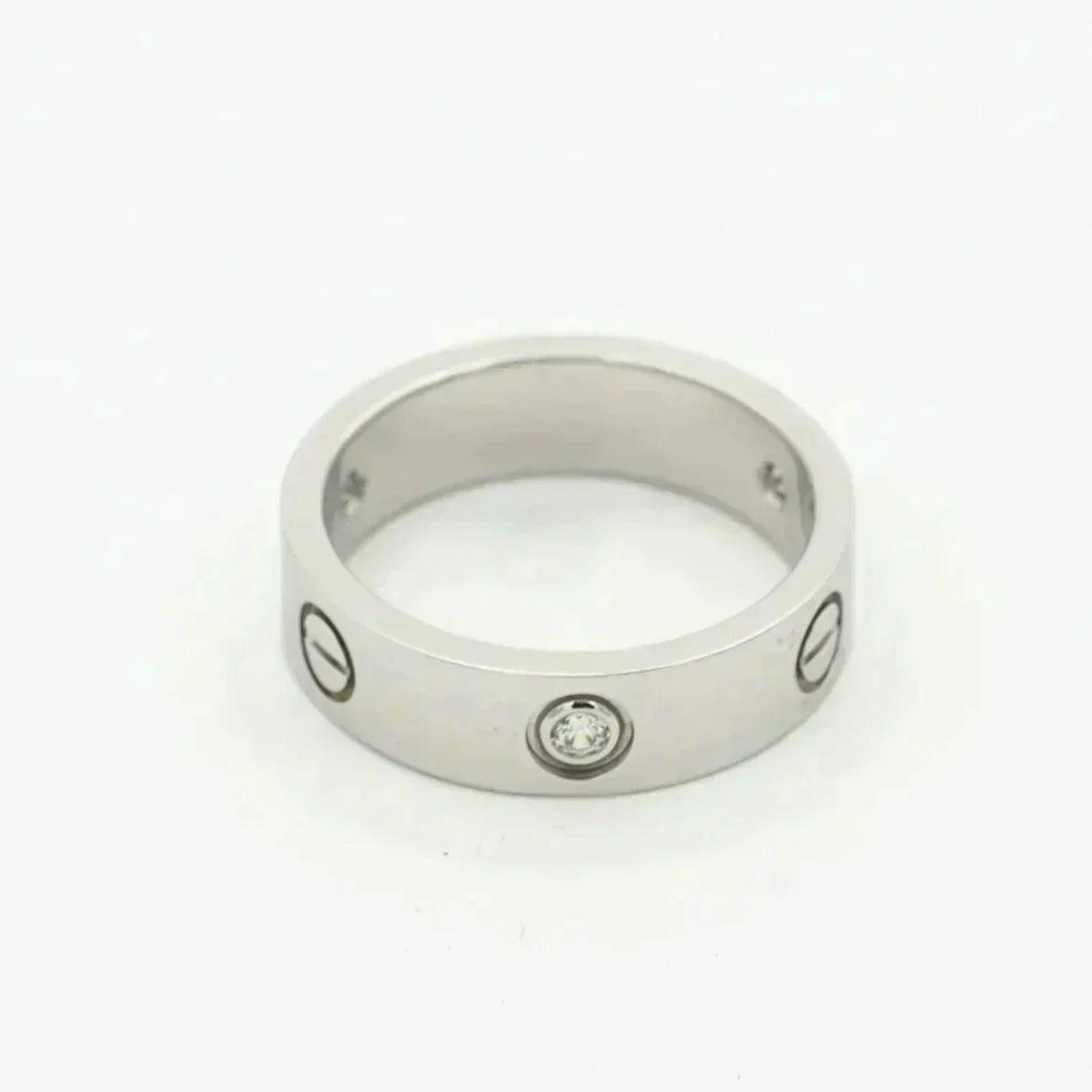 [Avelora Jewelry ]LOVE RING 5.5MM 3 DIAMONDS SILVER