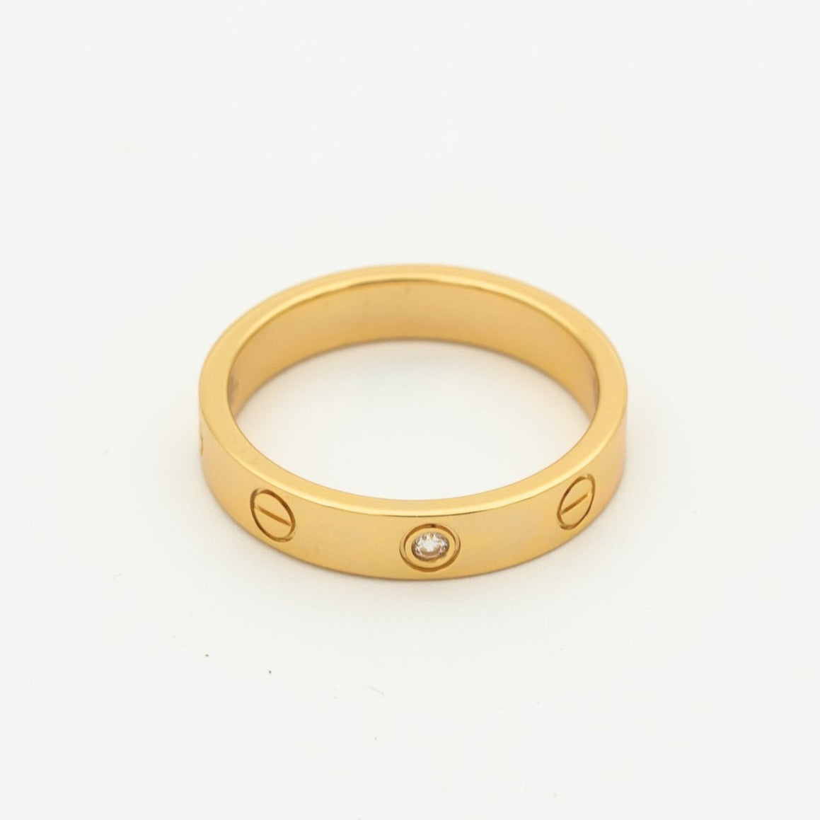 [Avelora Jewelry ]LOVE RING 4MM 1 DIAMOND PINK GOLD