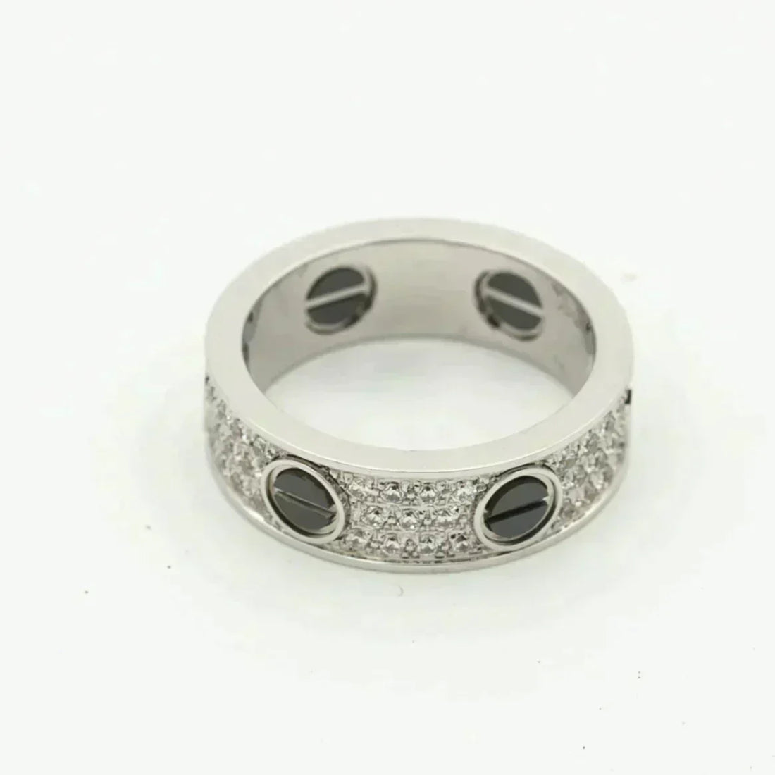 [Avelora Jewelry ]LOVE RING 5.5MM DIAMONDS PAVED CERAMIC
