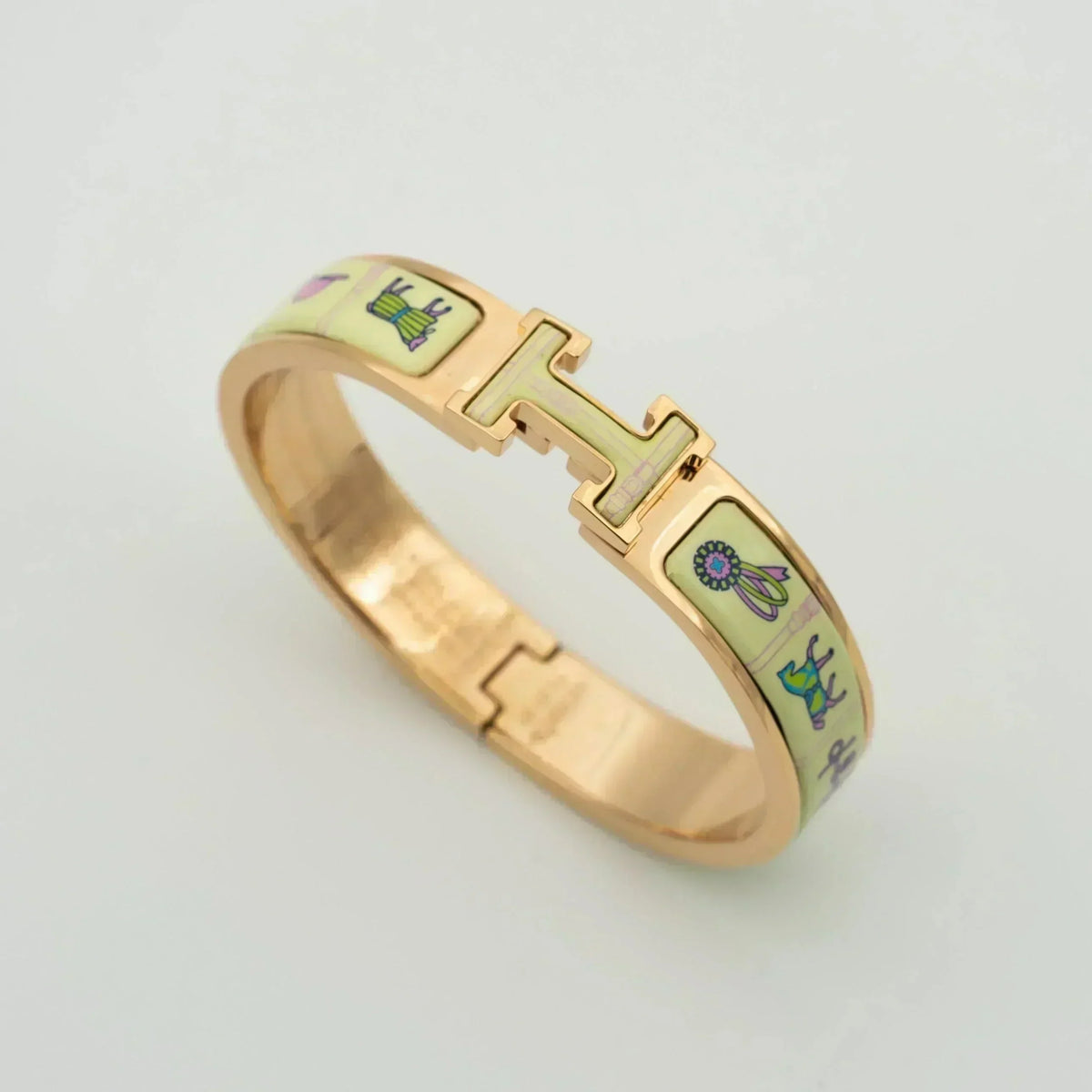 [Avelora Jewelry ]H PINK GOLD BRACELET CREAM CERAMIC