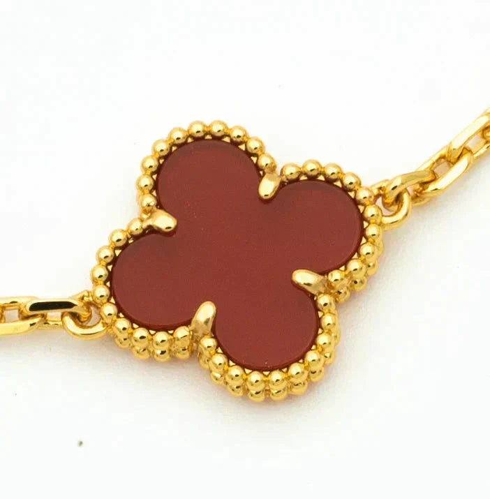 [Avelora Jewelry ] CLOVER 5 MOTIF RED CORNELIAN BRACELET COLLECTION