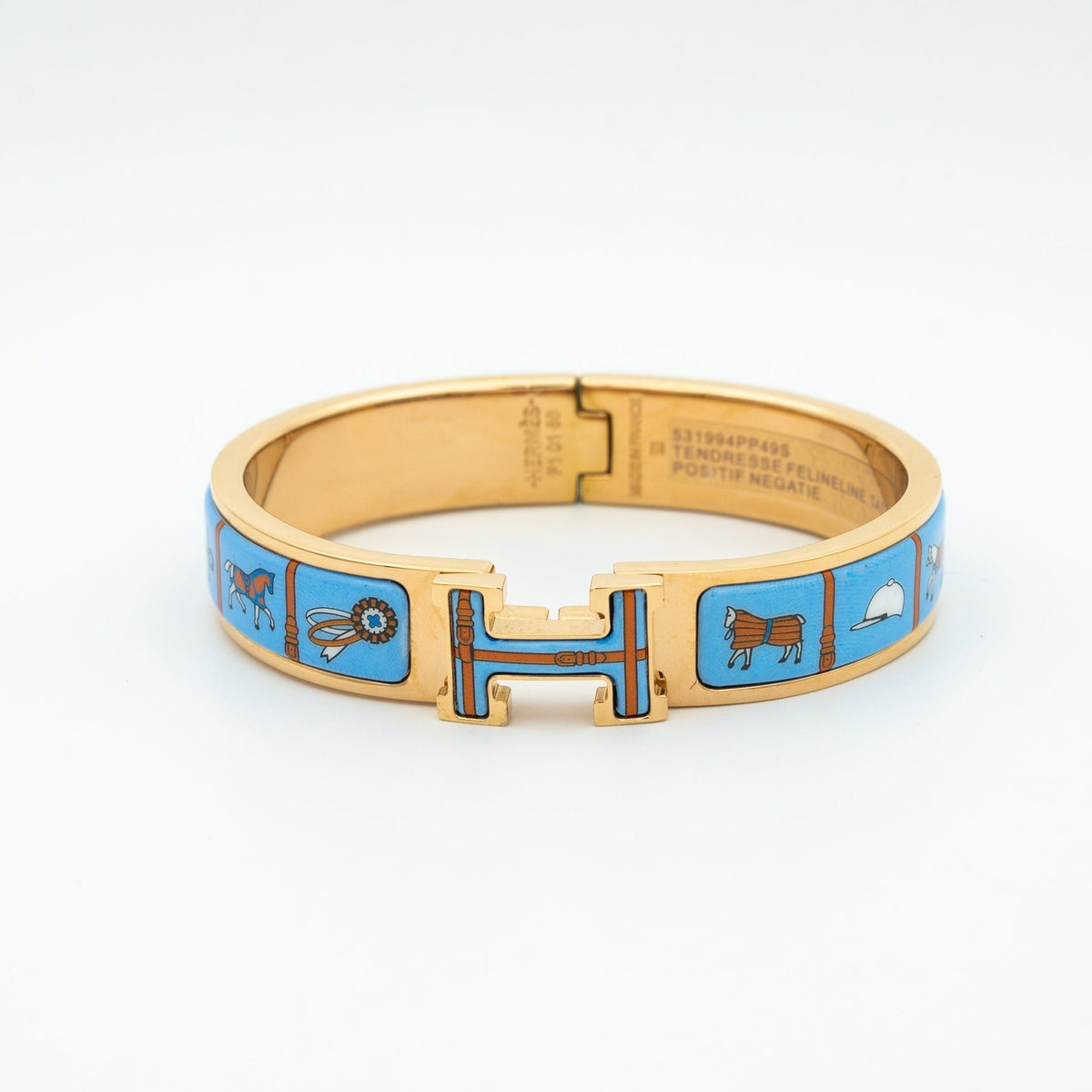 [Avelora Jewelry ]H PINK GOLD BRACELET BLUE CERAMIC