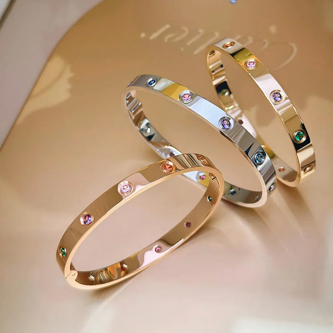 [Avelora]CLASSIC 6.1MM LOVE BRACELET 10-DIAMOND MULTICOLOR
