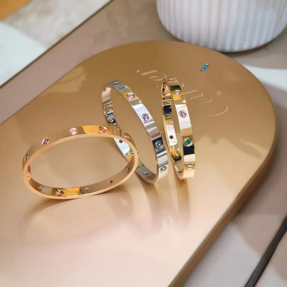 [Avelora]CLASSIC 6.1MM LOVE BRACELET 10-DIAMOND MULTICOLOR