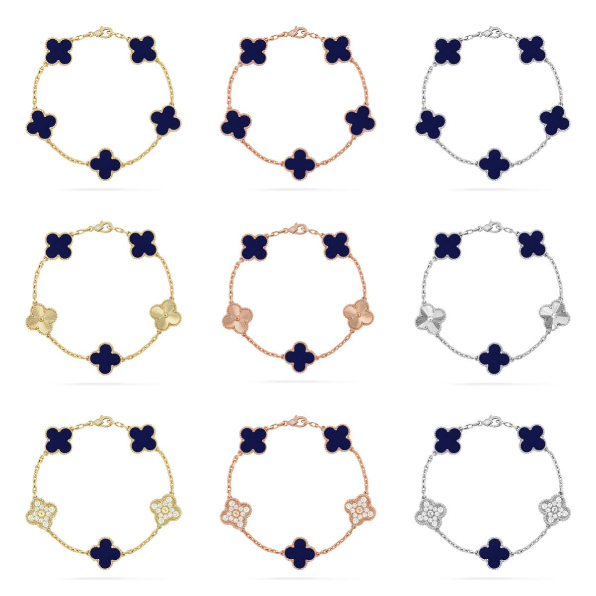 [Avelora Jewelry ]CLOVER 5 MOTIF LAPIS LAZULI BRACELET COLLECTION