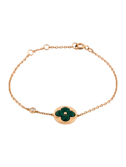 [Avelora]SUN MALACHITE 1 DIAMOND ROSE GOLD BRACELET