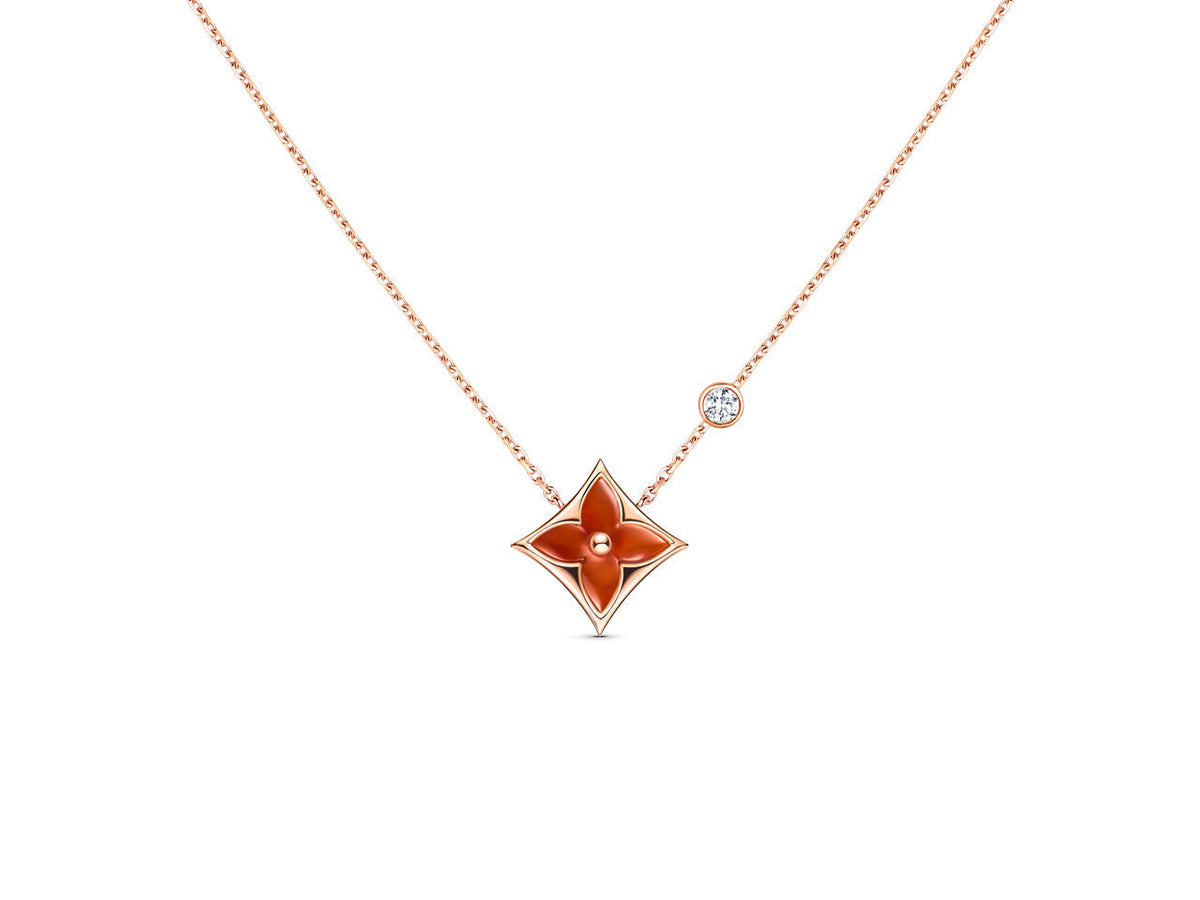 [Avelora Jewelry ]STAR NECKLACE PINK GOLD 1 DIAMOND