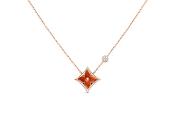 [Avelora Jewelry ]STAR NECKLACE PINK GOLD 1 DIAMOND