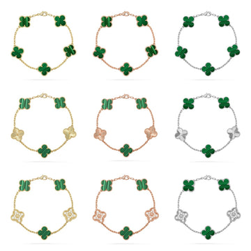 [Avelora Jewelry ] CLOVER 5 MOTIF MALACHITE BRACELET COLLECTION