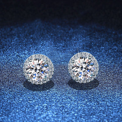 [Avelora]CLASSIC 4-PRONG ROUND MOISSANITE STUD EARRINGS