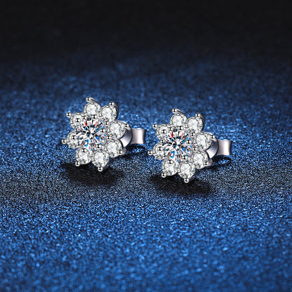 [Avelora]RADIANT SUNFLOWER MOISSANITE STUD EARRINGS