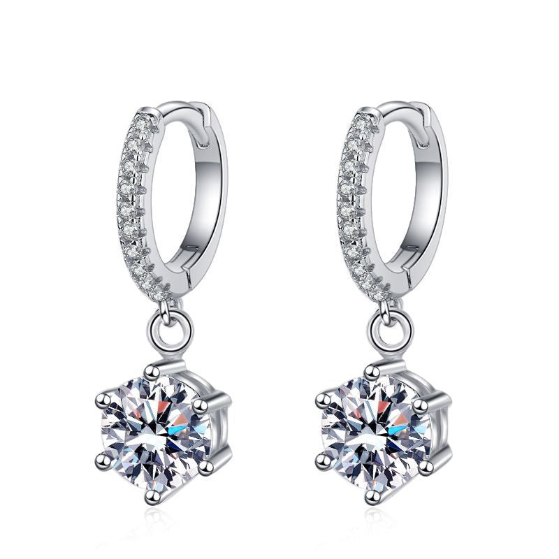 [Avelora]CLASSIC 6-PRONG MOISSANITE DROP EARRINGS