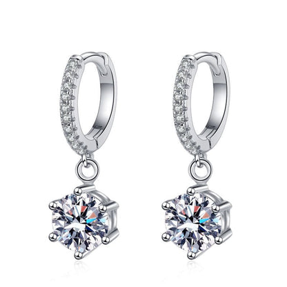 [Avelora]CLASSIC 6-PRONG MOISSANITE DROP EARRINGS