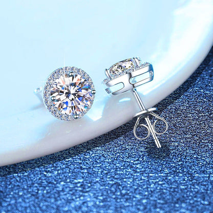 [Avelora]CLASSIC 4-PRONG ROUND MOISSANITE STUD EARRINGS
