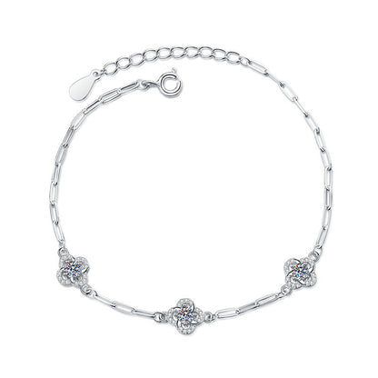 [Avelora]TRIPLE-CLOVER MOISSANITE BRACELET