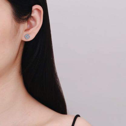 [Avelora]ELEGANT FOUR-LEAF CLOVER MOISSANITE STUD EARRINGS