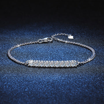 [Avelora]SMILING CURVE MOISSANITE BRACELET
