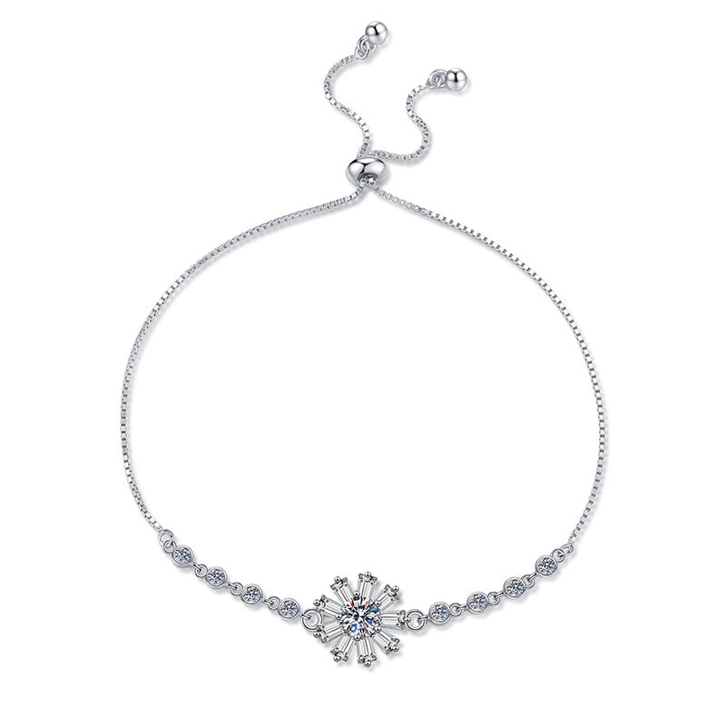 [Avelora]RADIANT ICY CRYSTAL SUNFLOWER MOISSANITE BRACELET