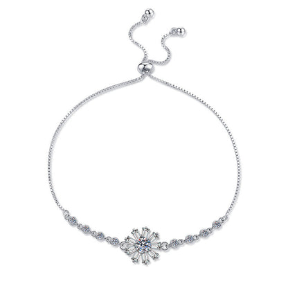 [Avelora]RADIANT ICY CRYSTAL SUNFLOWER MOISSANITE BRACELET