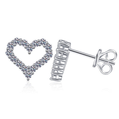 [Avelora]SPARKLING HEART-SHAPED MOISSANITE STUD EARRINGS