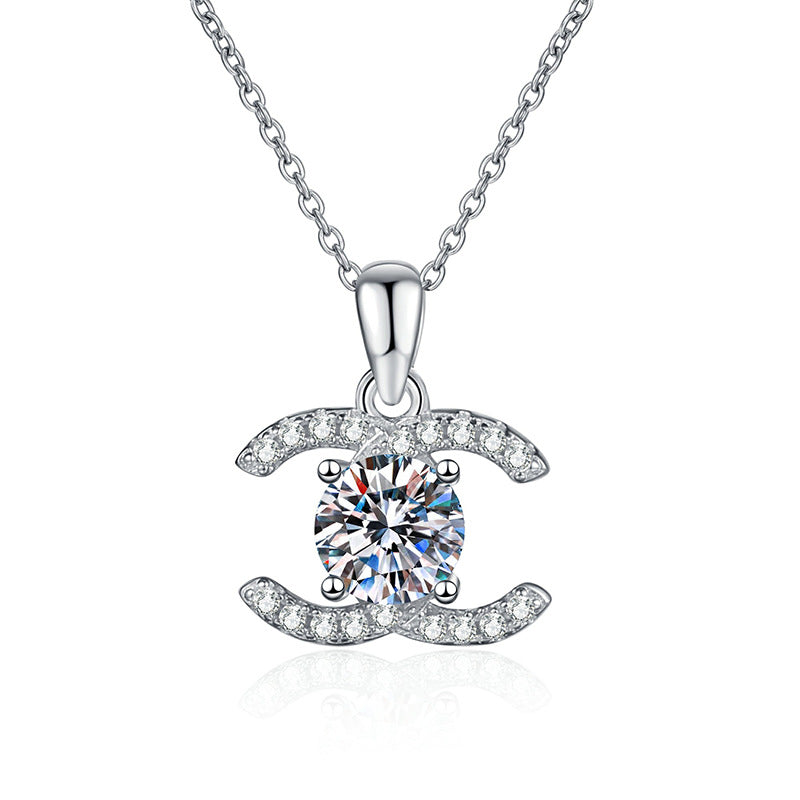 [Avelora]CLASSIC INTERLOCKING MOISSANITE PENDANT NECKLACE