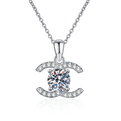 [Avelora]CLASSIC INTERLOCKING MOISSANITE PENDANT NECKLACE