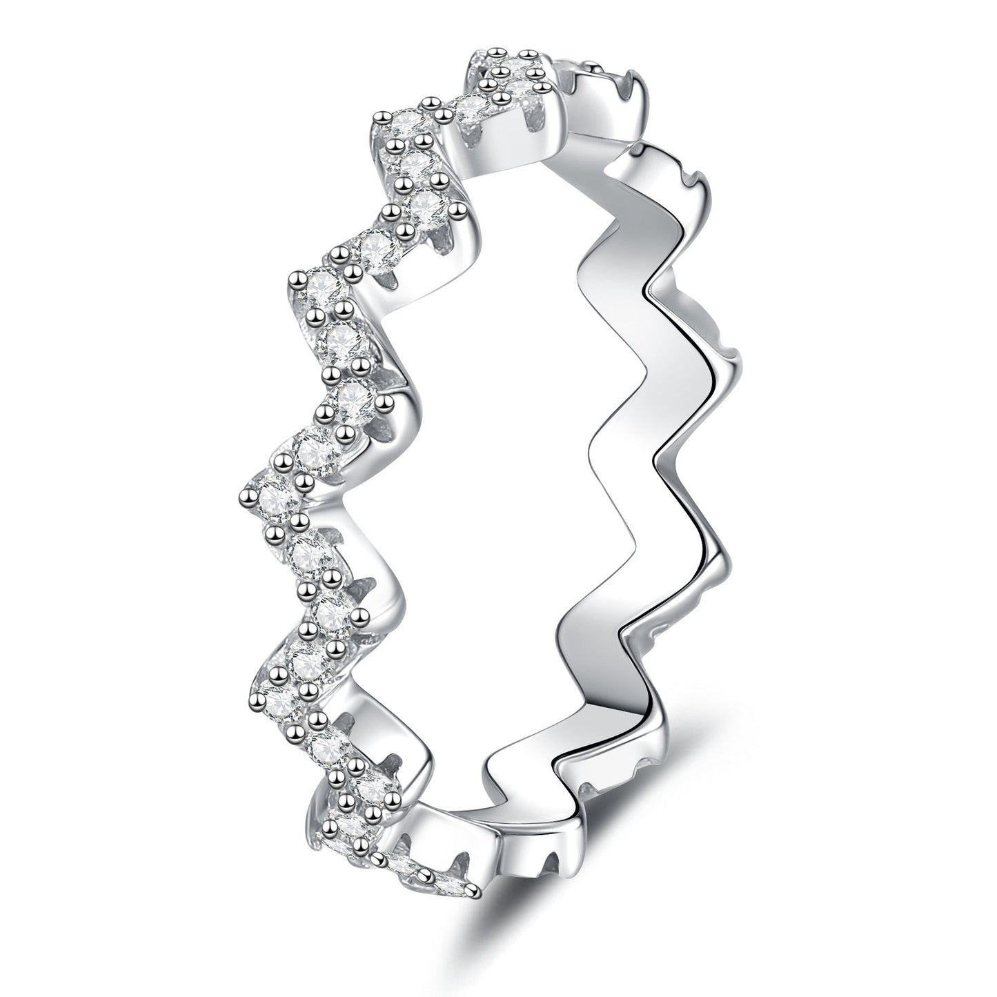 [Avelora]CHIC WAVY MOISSANITE ETERNITY RING