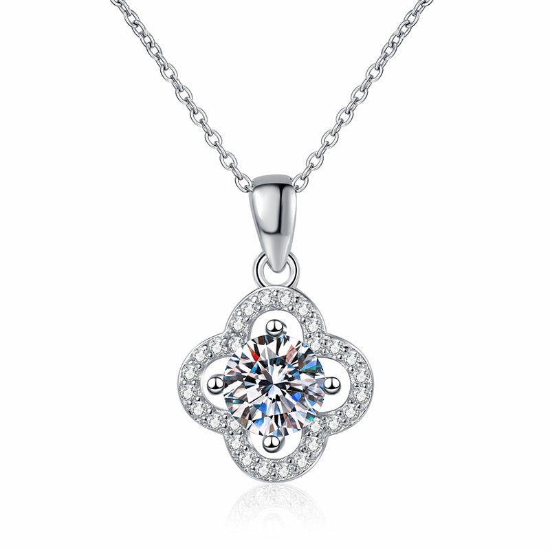 [Avelora]CLASSIC CLOVER MOISSANITE PENDANT NECKLACE