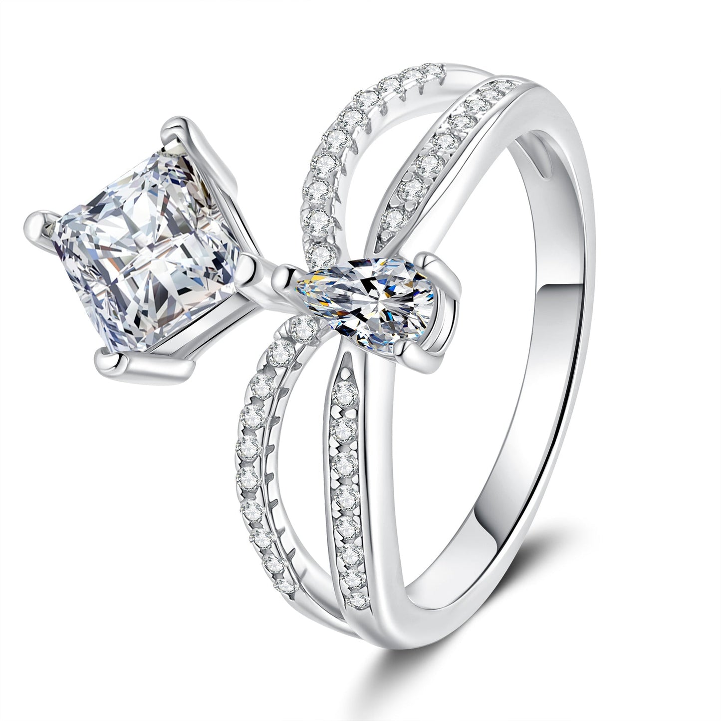[Avelora]ELEGANT DOUBLE-TWISTED MOISSANITE RING