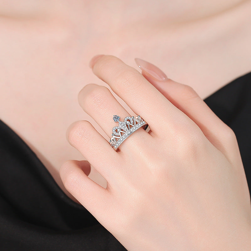 [Avelora]ドリーミークラウン モアッサナイトリング - 1.2CT エレガントプリンセススタイル