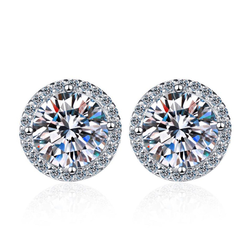 [Avelora]CLASSIC 4-PRONG ROUND MOISSANITE STUD EARRINGS