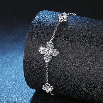 [Avelora]CLOVER LUCKY CHARM MOISSANITE BRACELET