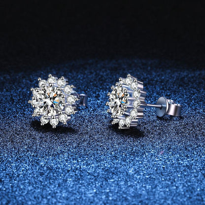 [Avelora]BLOOMING SUNFLOWER MOISSANITE STUD EARRINGS