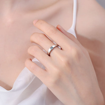 [Avelora]SLEEK MINIMALIST COUPLE'S MOISSANITE RING