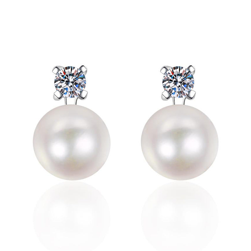 [Avelora]ELEGANT NATURAL PEARL & MOISSANITE DROP EARRINGS