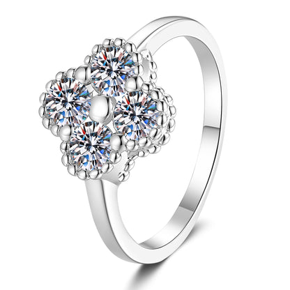 [Avelora]ELEGANT FOUR-LEAF CLOVER MOISSANITE RING