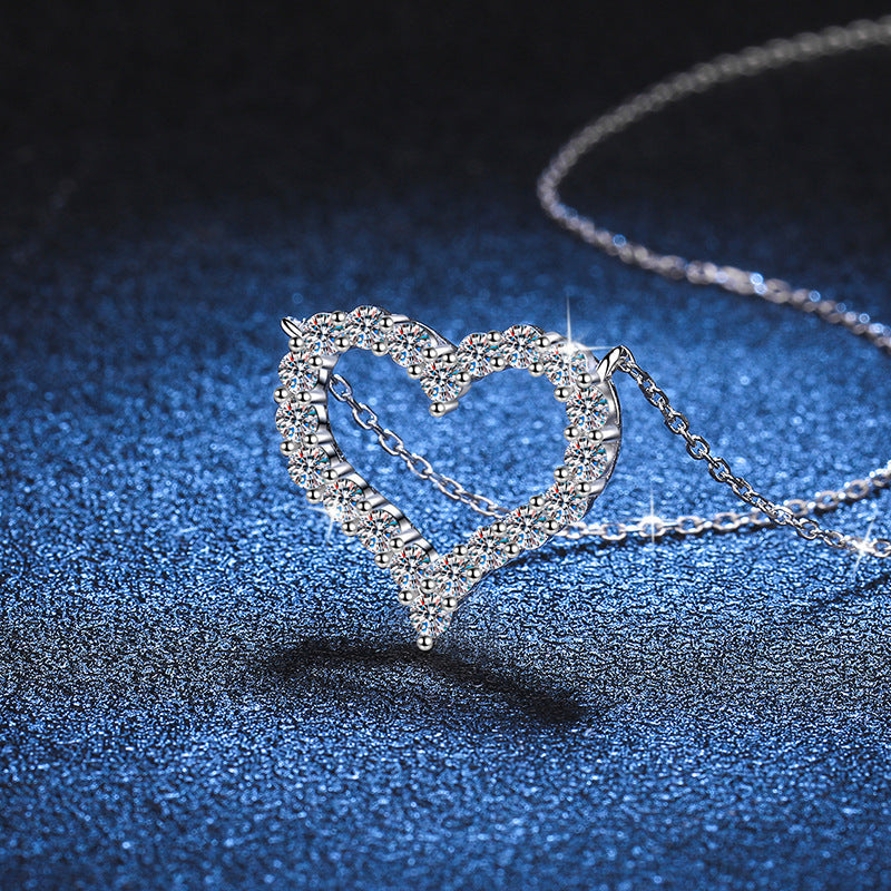 [Avelora]ROMANTIC HEART MOISSANITE PENDANT NECKLACE