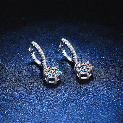 [Avelora]CLASSIC 6-PRONG MOISSANITE DROP EARRINGS