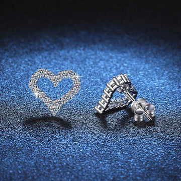 [Avelora]SPARKLING HEART-SHAPED MOISSANITE STUD EARRINGS