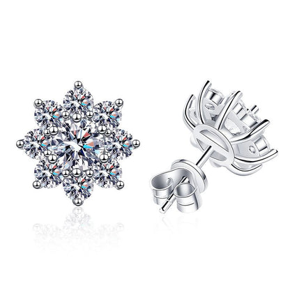 [Avelora]RADIANT SUNFLOWER MOISSANITE STUD EARRINGS