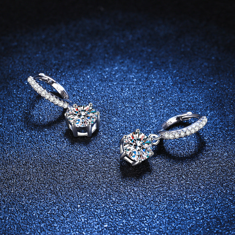 [Avelora]CLASSIC 6-PRONG MOISSANITE DROP EARRINGS