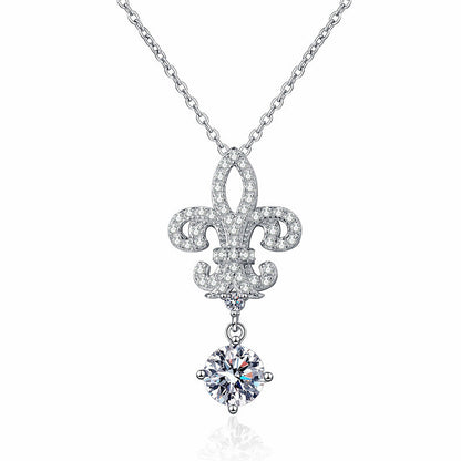 [Avelora]ROYAL FLEUR-DE-LIS MOISSANITE PENDANT NECKLACE