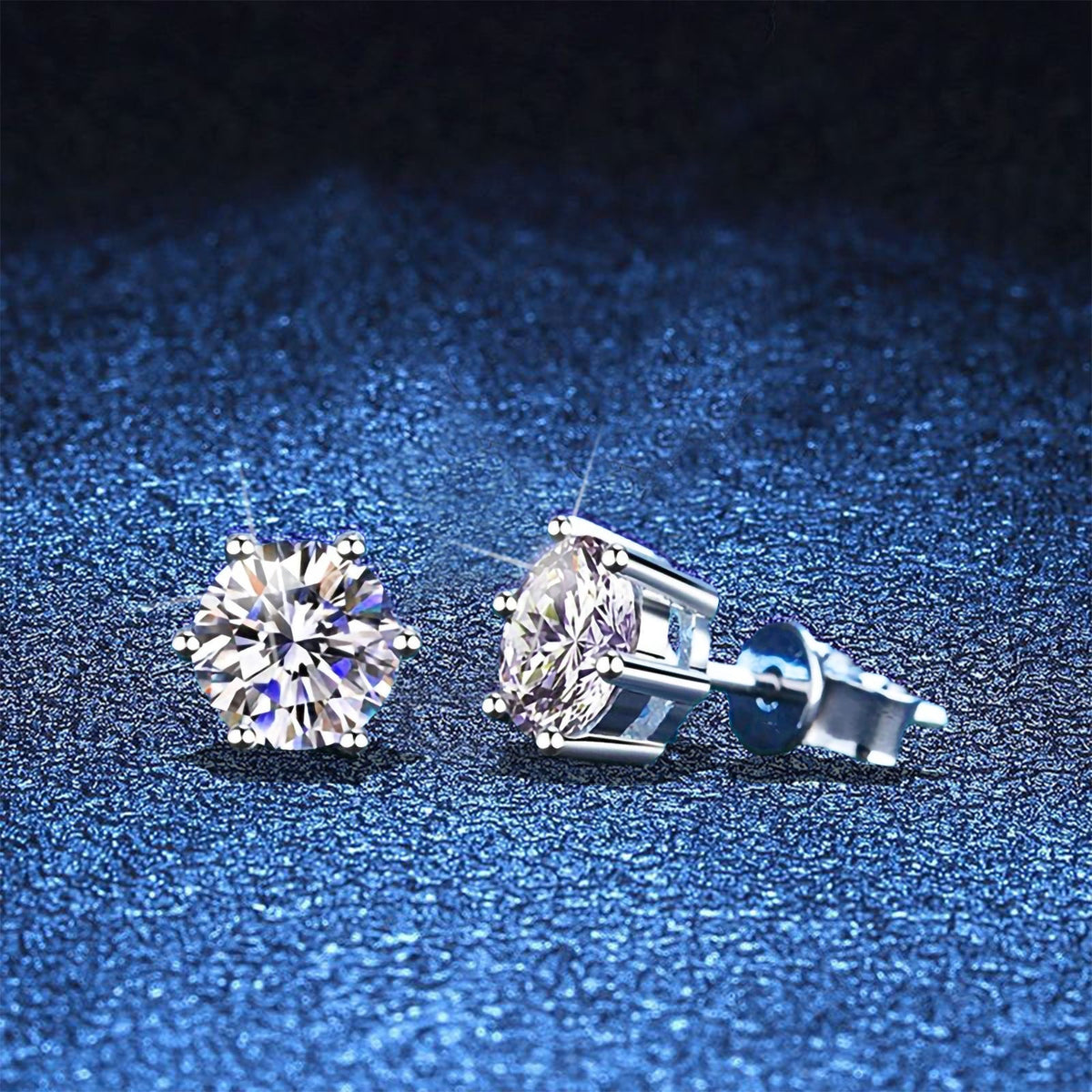 [Avelora]SIX-PRONG MOISSANITE EARRINGS