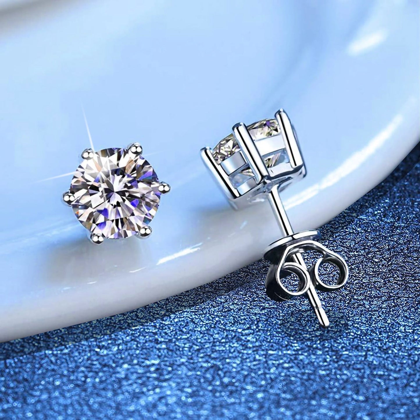 [Avelora]SIX-PRONG MOISSANITE EARRINGS