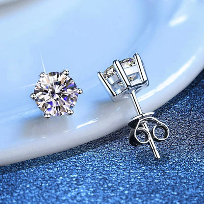 [Avelora]SIX-PRONG MOISSANITE EARRINGS