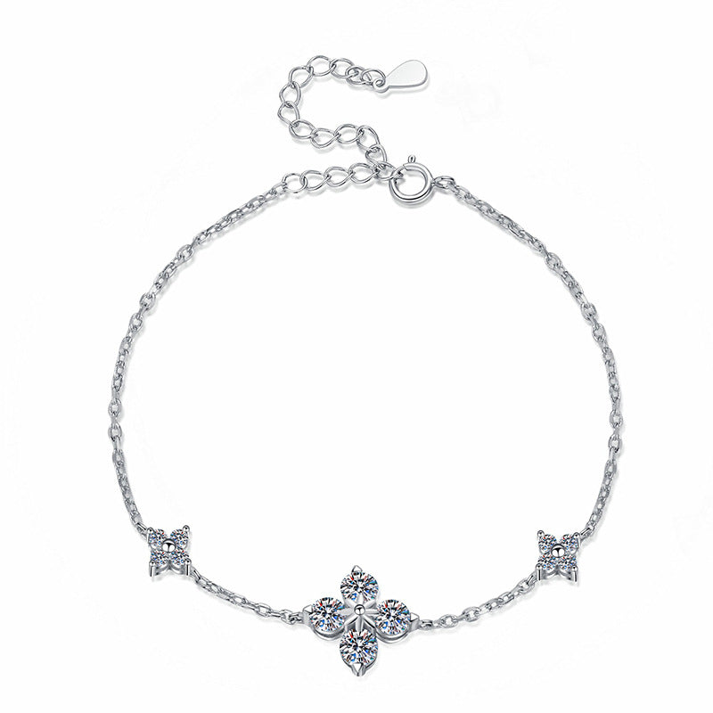 [Avelora]CLOVER LUCKY CHARM MOISSANITE BRACELET