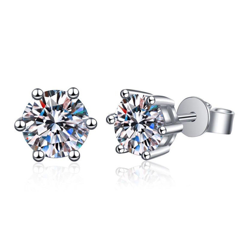 [Avelora]SIX-PRONG MOISSANITE EARRINGS