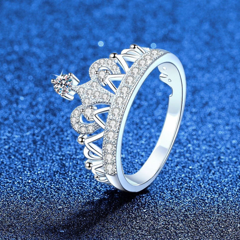 [Avelora]ドリーミークラウン モアッサナイトリング - 1.2CT エレガントプリンセススタイル