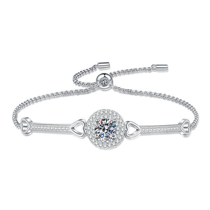 [Avelora]INTERLOCKING HEART & CIRCLE MOISSANITE BRACELET